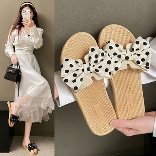 [FORM NHỎ TĂNG 1SZ] Dép lê nữ thắt nơ kiểu dáng mùa hè thịnh hành hàng mới về năm 2026 Mã T055