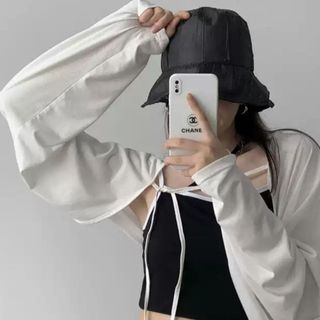 Áo khoác nữ cardigan thun gân dài tay dáng ngắn cột dây đen trắng VANISA CT079