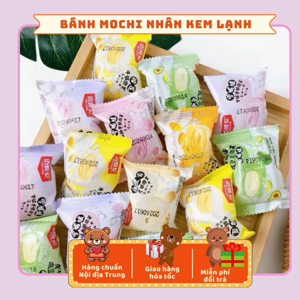 [500G - 1KG] Bánh Mochi Kem Lạnh Mix Vị Nội Địa - Vỏ Dẻo Mướt, Nhân Kem Siêu Cuốn