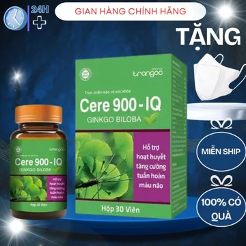 CERE Brain Max Ginkgo Biloba 900+++ MG – Viên Uống Bổ Não Tăng Cường Trí Nhớ, Giảm Đau Đầu, Ngủ Ngon