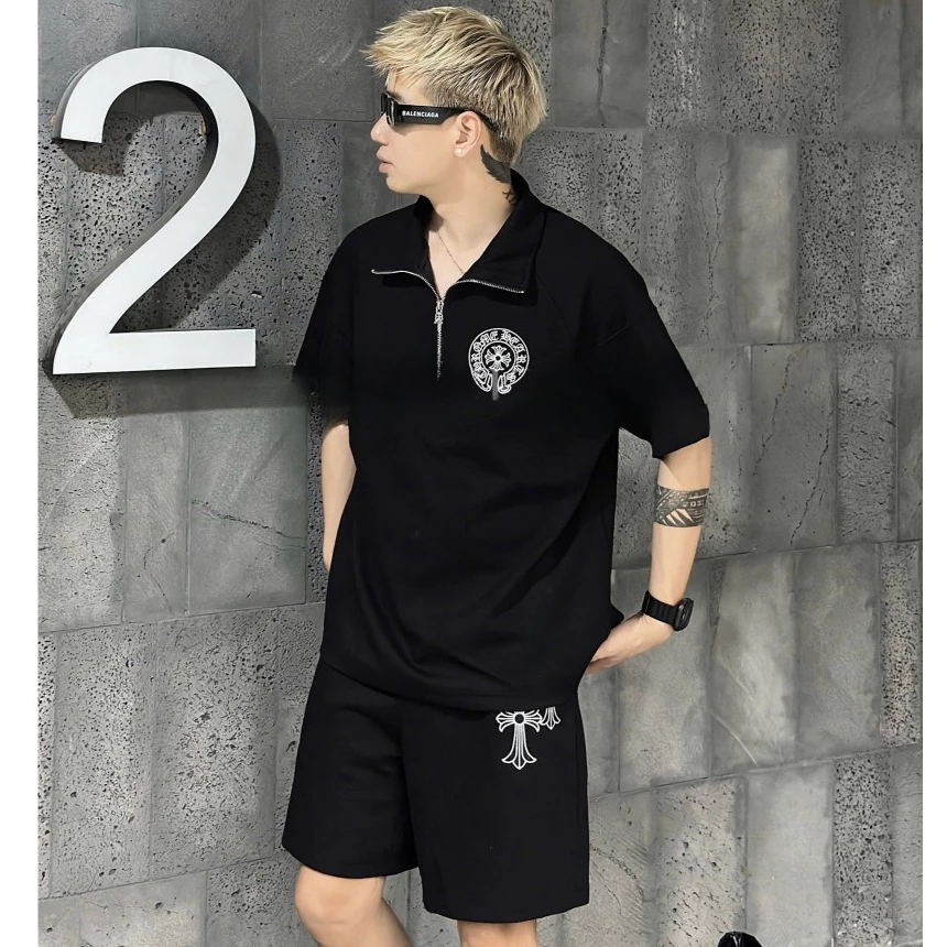 Bộ Quần Áo Thánh Giá Cross - Chất Cotton 2 Da Cao Cấp - Hình In Xịn  – Áo Khoá Zip Cổ + Quần Short