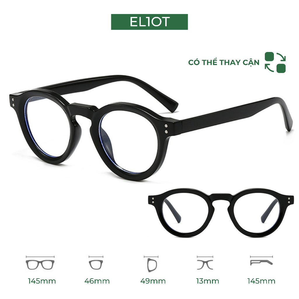 Gọng kính cận ELIOT EYEWEAR dáng mắt tròn chất liệu nhựa bản lề kim loại chắc chắn thời trang có thể thay thế tròng 3975