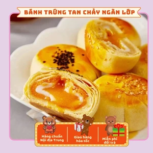 ​[HÀNG LOẠI 1] Bánh Trứng Chảy Ngàn Lớp - Bánh Pía Trứng Muối Lava Thơm Ngon, Đồ Ăn Vặt Nội Địa