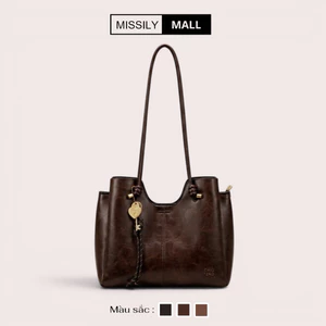 Túi xách nữ đeo vai MISSILY - Túi xách nữ tote tặng kèm charm phù hợp đi làm đi chơi size (ms095)