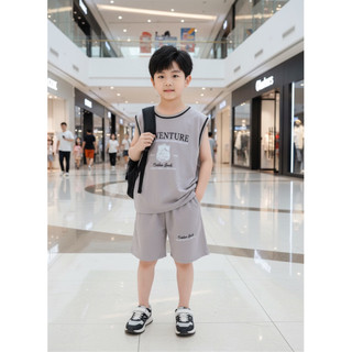 [20-35KG] Bộ ba lỗ hàn lạnh siêu mát cho bé trai - Bộ quần áo sát nách cá tính cho bé trai