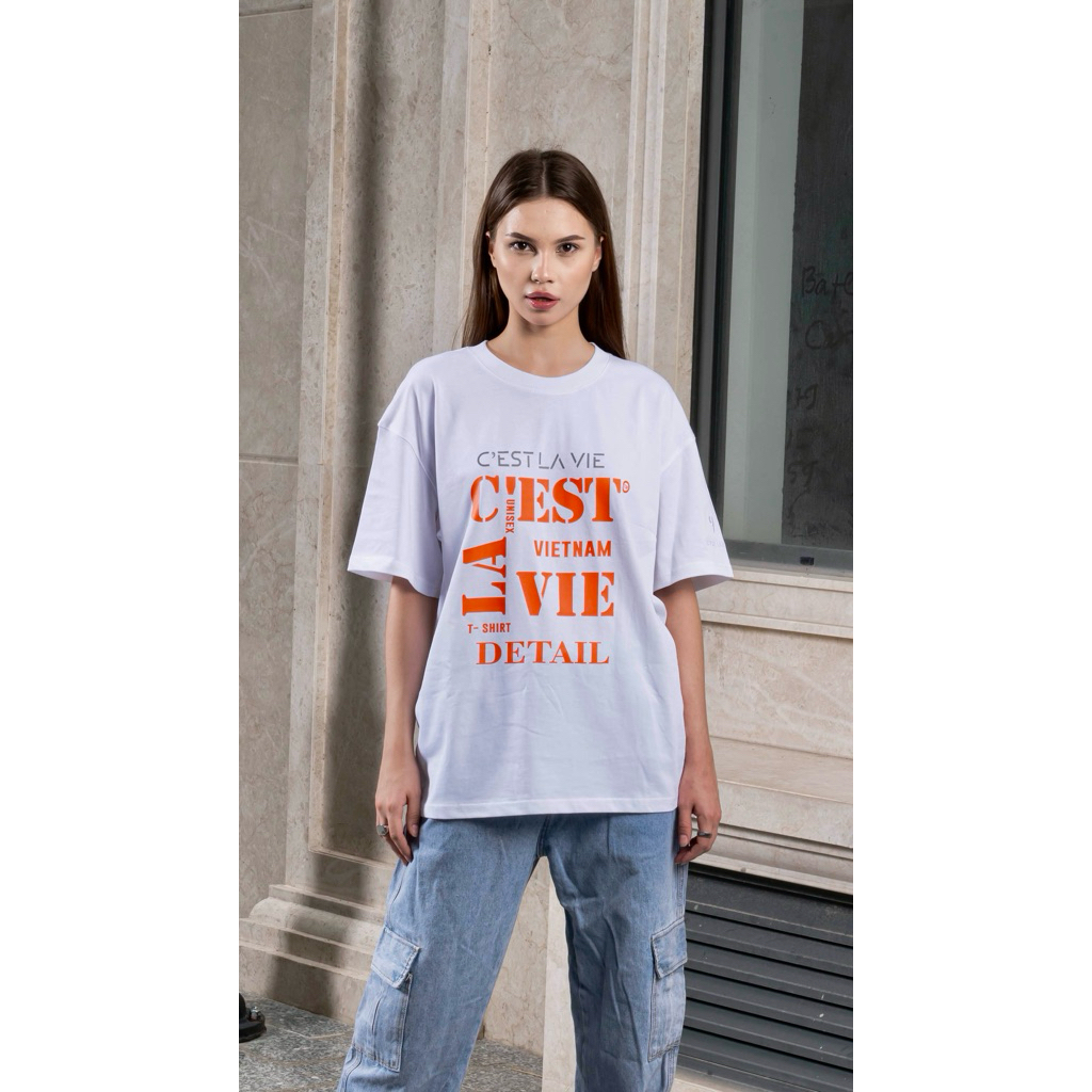 Áo thun oversize unisex cotton 250gsm | Cslavie | Form rộng, vải dày mịn mặc đẹp - Thoải mái
