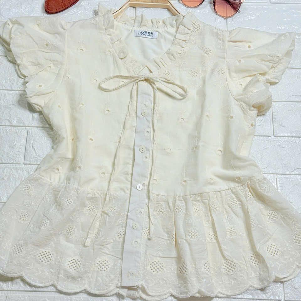 Áo babydoll AIMEE thô boil phối cổ bèo tay bồng TL.Online Shop A002