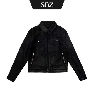 Áo Khoác SNAZZY Unisex Chất Liệu Da Chính Hãng - OIL BLACK TRUCKER