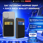 Sạc Dự Phòng Mophie Snap + Juice Pack Wallet 5000mAh, Sạc Không Dây, Sạc PD 20W, Bảo Hành 2 Năm 1 Đổi 1, Chính Hãng — ảnh 1