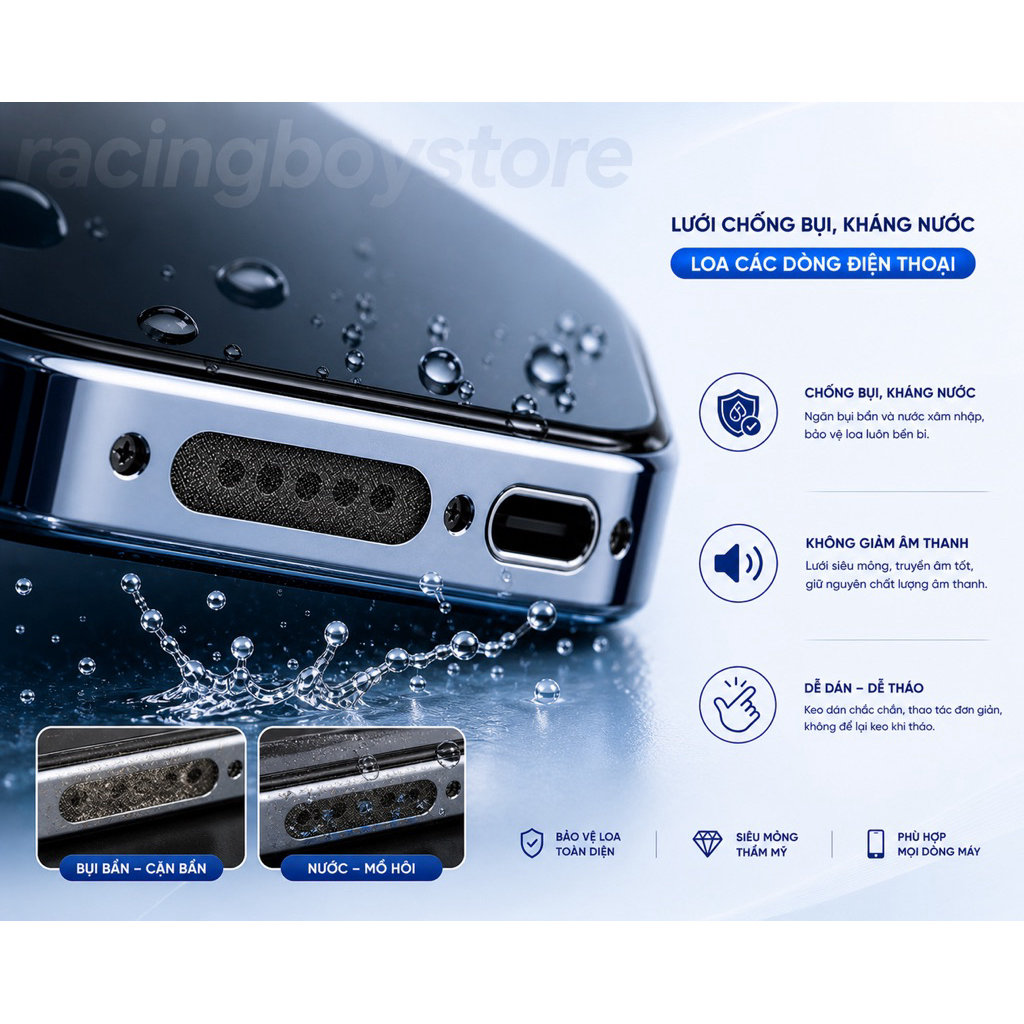 Combo 5 cặp Dán bảo vệ Loa Chống Bụi cho IP và Các Dòng Điện Thoại Khác!