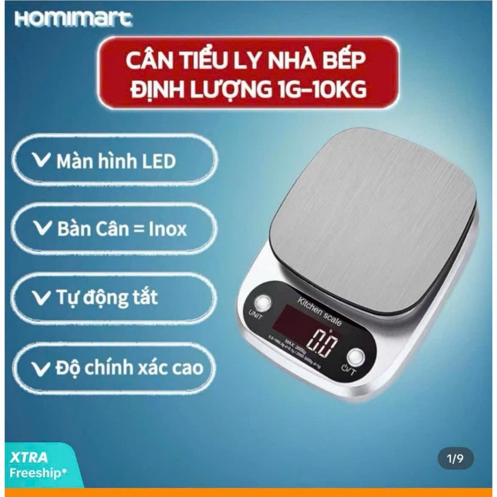 Cân Điện Tử Nhà Bếp Định Lượng 1G-5 KG - Màn Hình LED