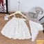 Set xinh cho bé gái Hàn Quốc, Váy cho bé gái chấm bi 2 dây dáng bí phồng 10-30kg Sunny Kids