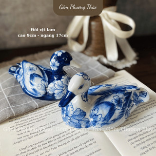 Tượng men lam Bát Tràng vẽ tay thủ công các con vật