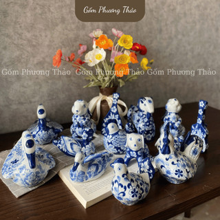 Tượng men lam Bát Tràng vẽ tay thủ công các con vật