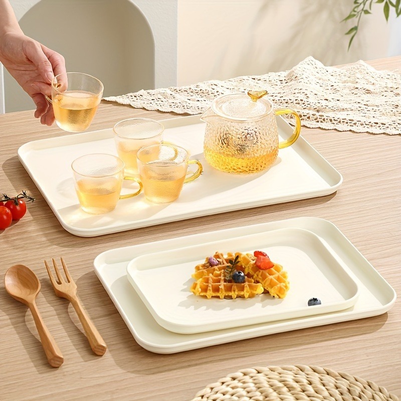 Khay Đựng Nước Khay Trà Nhựa Phòng Khách Cà Phê Bàn Cốc Hình Chữ Nhật Trái Cây Đĩa Ăn Tối