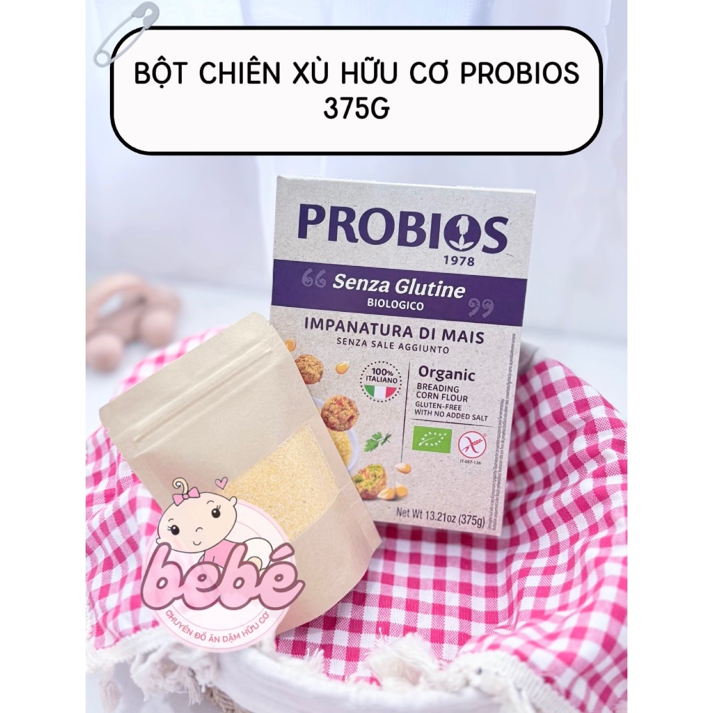 (Date 3/2027) Bột chiên xù Probios hữu cơ 375g cho bé ăn dặm - Không gluten, không phụ gia