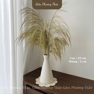 Bình Hoa Bát Tràng Dáng Bó Mạ Cắm Hoa Đơn Giản