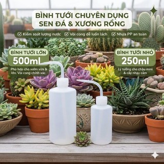 Bình tưới vòi cong 250ml 500ml chuyên dụng cho cây cảnh, sen đá và các loại xương rồng Mầm Nắng Garden lỗi 1 đền 1