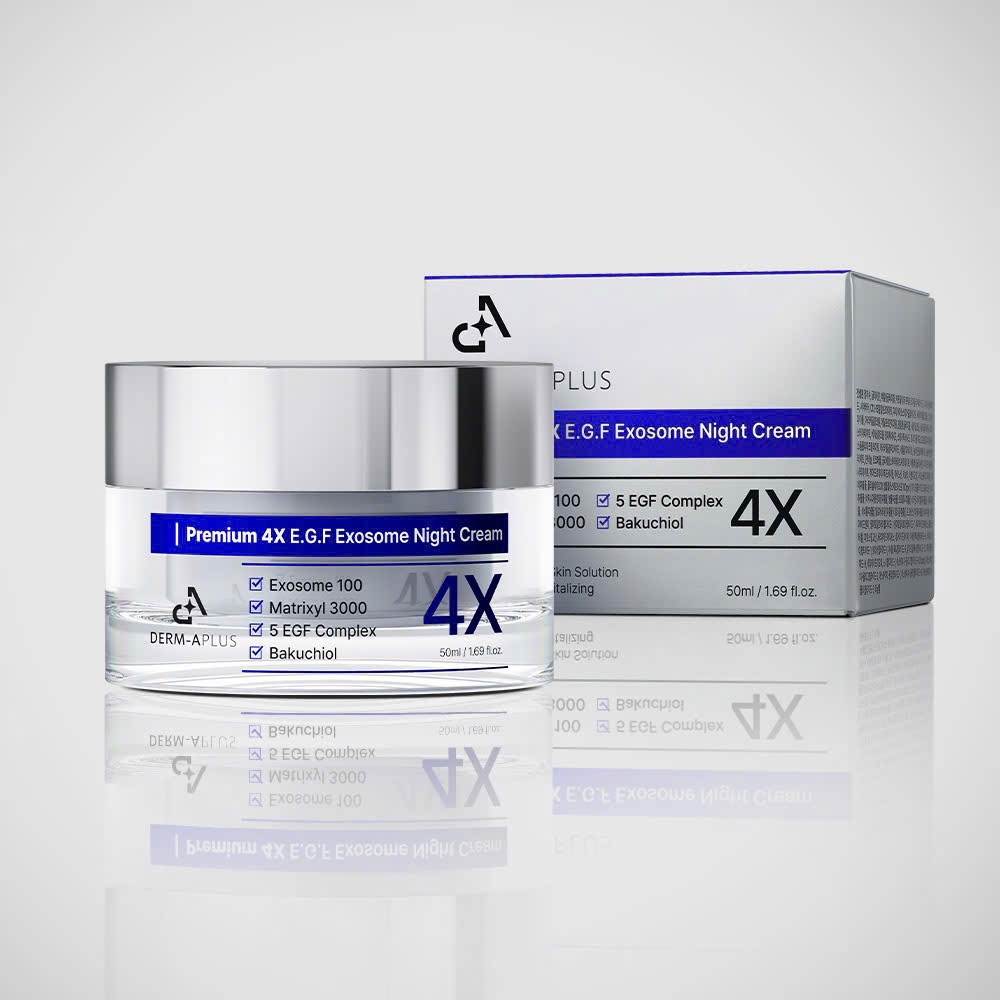 A134_ Kem dưỡng đêm làm trắng và cải thiện đàn hồi Derm-A Plus  Premium 4X EGF Exosome Night cream 50ml
