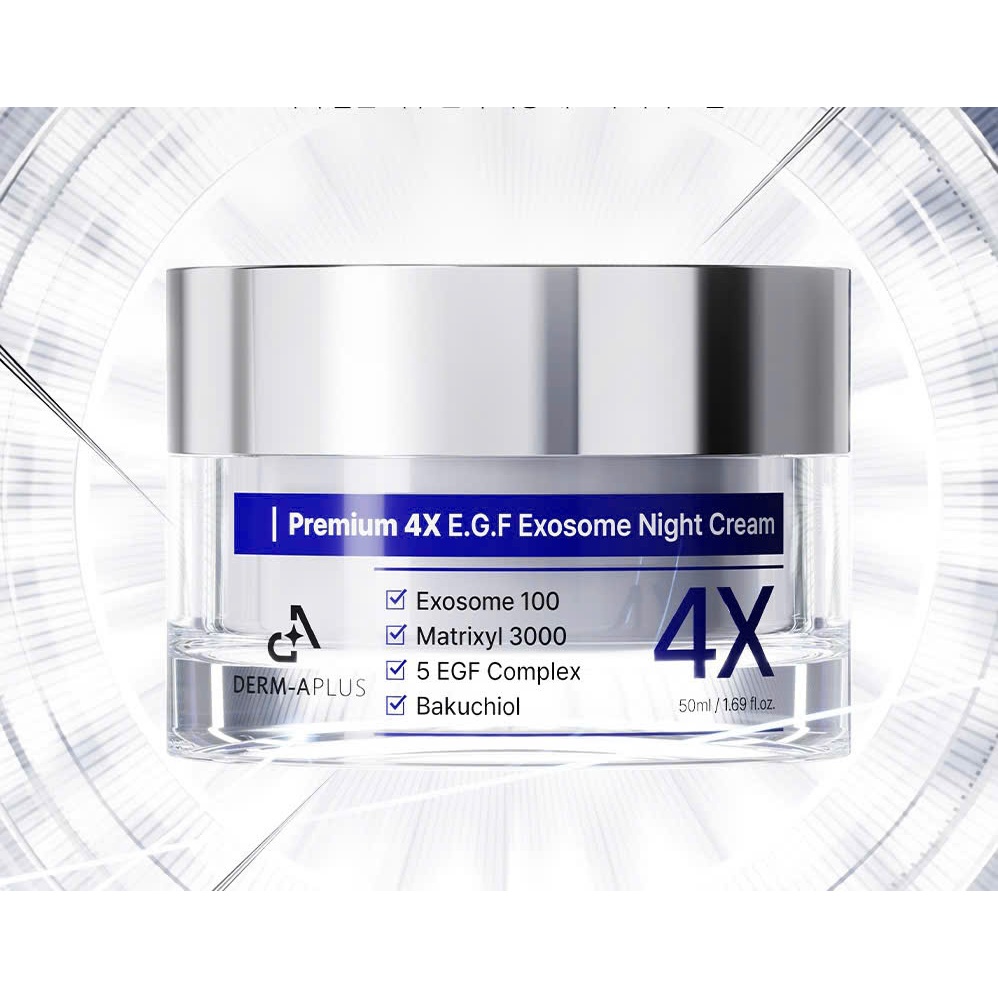 A134_ Kem dưỡng đêm làm trắng và cải thiện đàn hồi Derm-A Plus  Premium 4X EGF Exosome Night cream 50ml