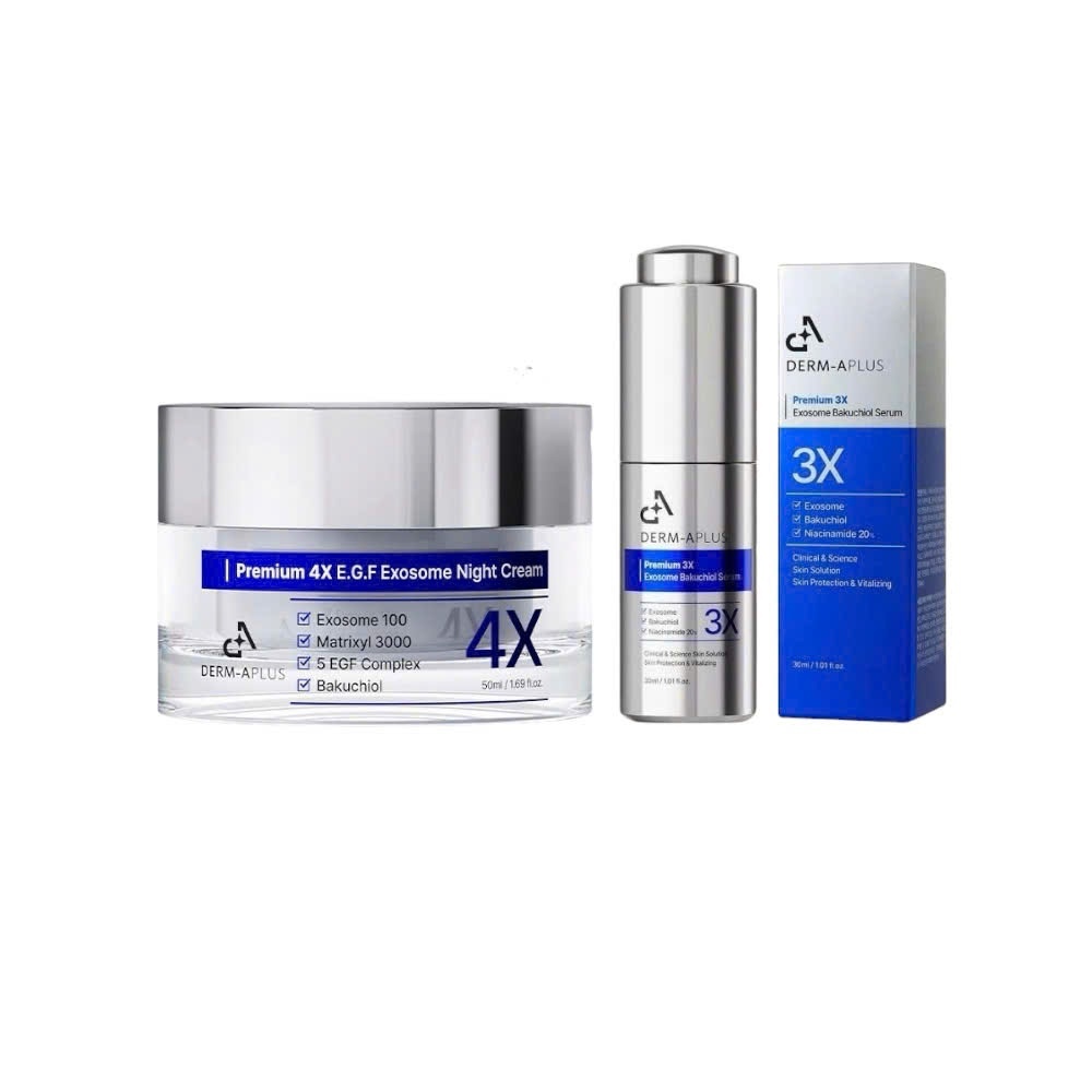 S100_Combo Serum DERM A PLUS Premium 3X Exosome Bakuchiol (A133) + Kem dưỡng Derm-A Plus  Premium 4X EGF Exosome (A134)