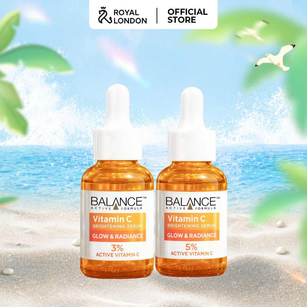 Bộ đôi Serum Sáng Da, Mờ Thâm Công Thức Cải Tiến Dẫn Xuất SAP C 5% - Balance Active Formula 5% Vitamin C Brightening 30m
