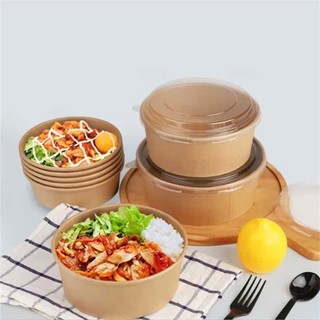 Set Combo 50/100 Tô Tròn Kraft  dùng 1 lần 750ml/1000ml an toàn.