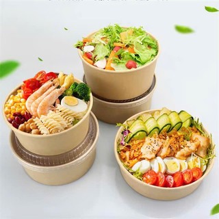 Set Combo 50/100 Tô Tròn Kraft  dùng 1 lần 750ml/1000ml an toàn.