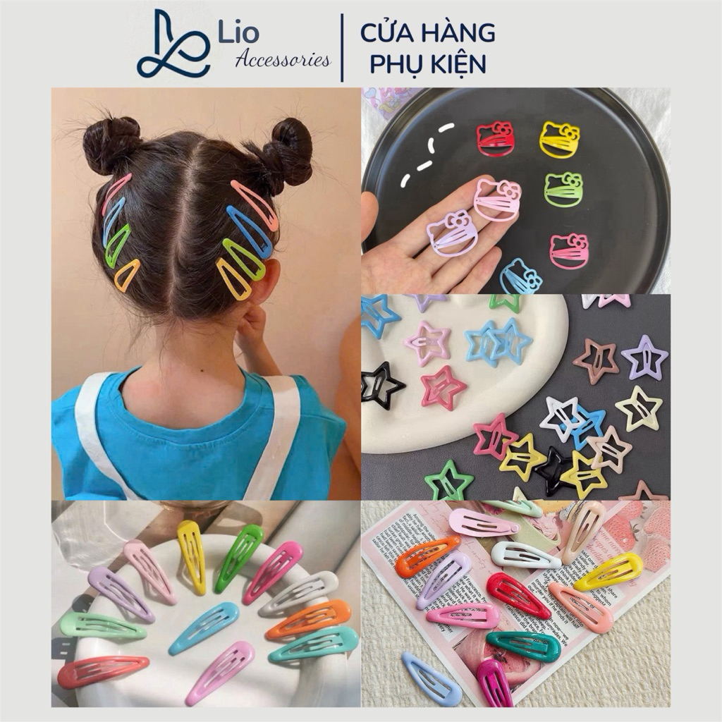 Combo 10 Kẹp Tóc Mèo Kitty Nhiều Màu Sắc