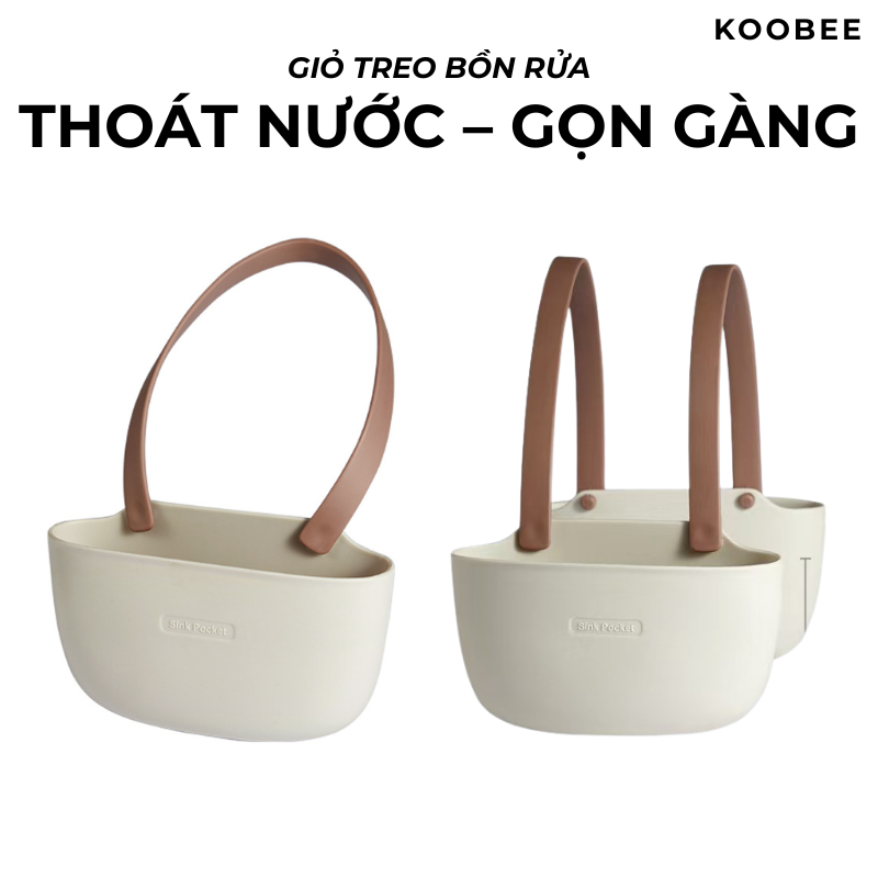 Giỏ treo đựng đồ nhà bếp nhà tắm cao cấp KooBee - Giỏ treo bồn rửa bát có rãnh thoát nước | 261