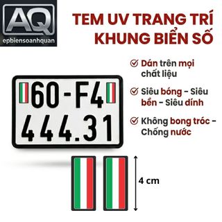 Combo Decal Cờ Việt Nam Dán Biển Số Xe Máy - Tem UV 3D Nổi Siêu Bền Không Bong Tróc
