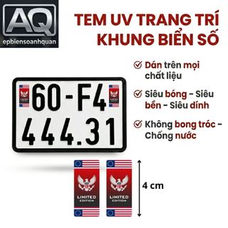 Combo Decal Cờ Việt Nam Dán Biển Số Xe Máy - Tem UV 3D Nổi Siêu Bền Không Bong Tróc