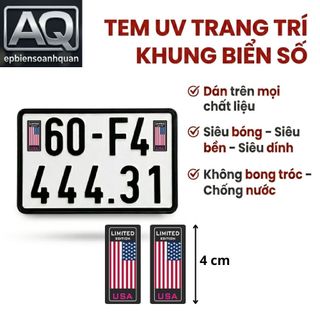 Combo Decal Cờ Việt Nam Dán Biển Số Xe Máy - Tem UV 3D Nổi Siêu Bền Không Bong Tróc