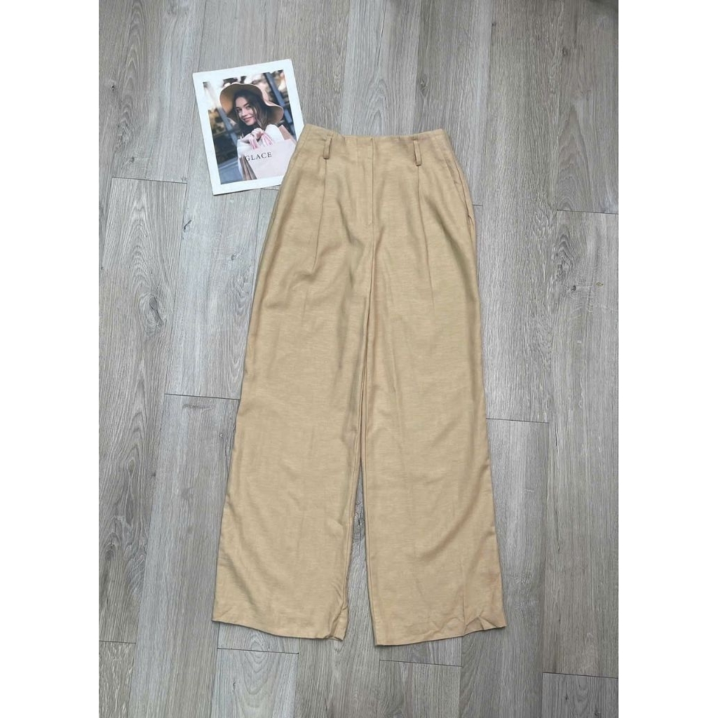 (BomoHouse) Quần suông pha linen Ann.Tay* bigsize - dư xịn