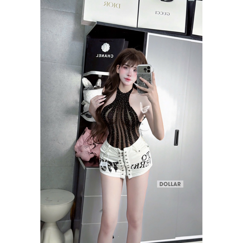 Áo body suit 3 lỗ kim sa mới về loại 1 quảng châu