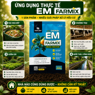 🌱 Em Farmix 200gram – Xử Lý Rác Nhanh, Giảm Mùi Hôi, Tạo Phân Hữu Cơ Tại Nhà