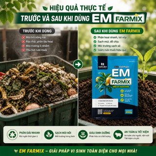 🌱 Em Farmix 200gram – Xử Lý Rác Nhanh, Giảm Mùi Hôi, Tạo Phân Hữu Cơ Tại Nhà