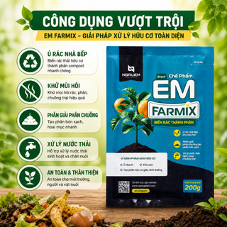 🌱 Em Farmix 200gram – Xử Lý Rác Nhanh, Giảm Mùi Hôi, Tạo Phân Hữu Cơ Tại Nhà