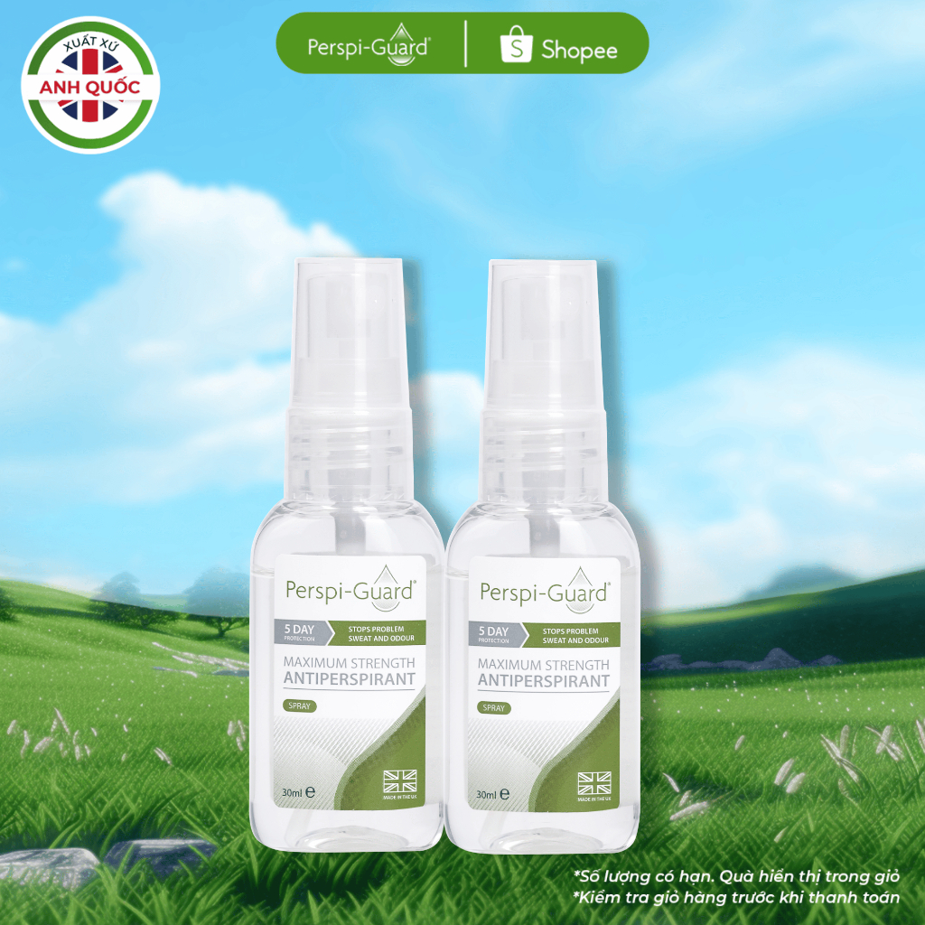 Combo 2 xịt khử mùi ngăn mồ hôi toàn thân cao cấp Perspi-Guard hiệu quả 5 ngày 30ml/chai