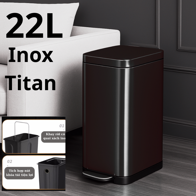 Thùng rác inox hàng thanh lý đủ size 5 lít , 8 lít, 10 lít, 12 lít, 15 lít , 18 lít ,20 lít ,22 lít
