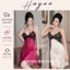 HT136a Váy ngủ sexy phối ren xẻ v1 kèm ĐỆM LÓT,đồ ngủ lụa xoè nhẹ hở lưng gợi cảm HT136a MÚT
