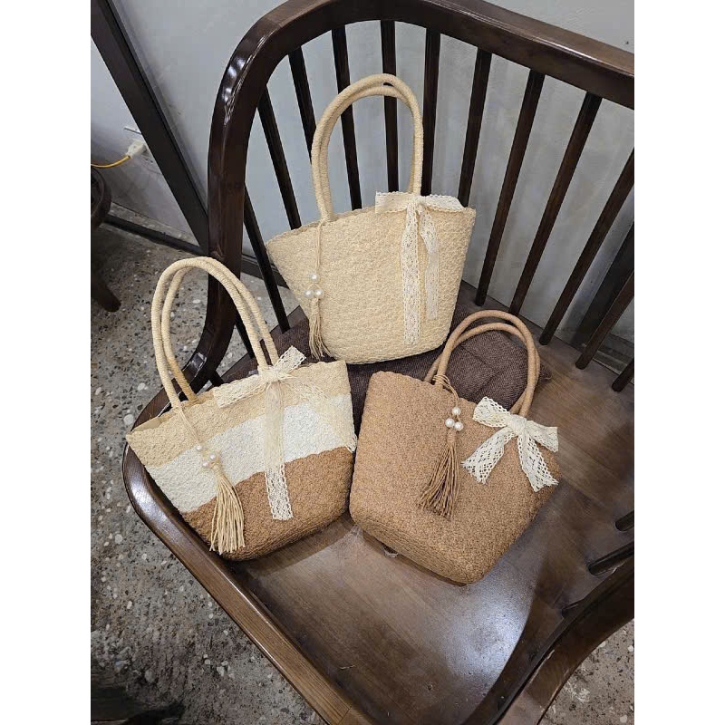 Set Mũ Cói Đi Biển Nữ 👒 Hot Trend – Chống Nắng, Đi Du Lịch, Chụp Ảnh Siêu Xinh
