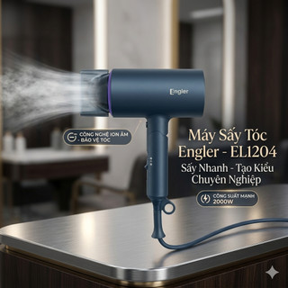 Máy sấy tóc Engler EL1204 Crown 2200W,2 tốc độ gió, 3 chế độ nhiệt, làm khô nhanh, không gây khô tóc
