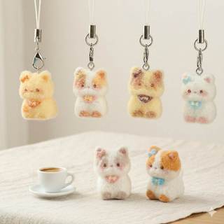 Móc Khóa Mèo Len Chọc Handmade Dễ Thương Móc Treo Túi Xách Phụ Kiện Quà Tặng Thủ Công Hình Mèo Con Đáng Yêu Bằng Len Dạ