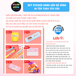 In theo yêu cầu - Set Sticker Dán Đồ Dùng Cho Bé - Decal PVC chống thấm - Colorboomshop