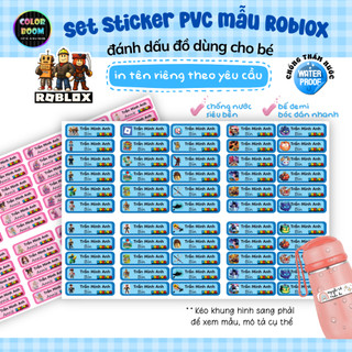 In theo yêu cầu - Set Sticker Dán Đồ Dùng Cho Bé - Decal PVC chống thấm - Colorboomshop