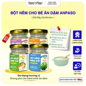 Hạt Nêm Cho Bé Ăn Dặm Anpaso - Bột Nêm Vị Rau Củ Nấm Hương Măng Tây Rong Biển Tự Nhiên - Gia Vị Ăn Dặm Cho Bé