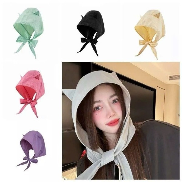 Mũ lưỡi trai kèm khăn buộc đầu chống nắng phối màu phong cách thời trang