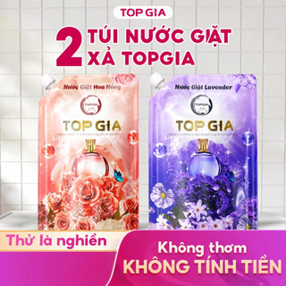 [COMBO 2 TÚI] Nước Giặt Xả TopGia Hương Hoa Nắng và Đắm Say Túi 2l Giúp Làm Sạch Khuẩn Lưu Hương 72H