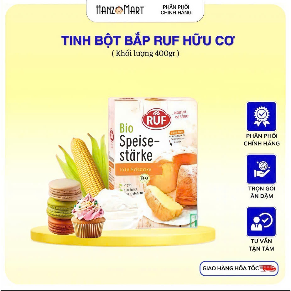 Tinh bột bắp Ruf hữu cơ nấu soup lành bánh